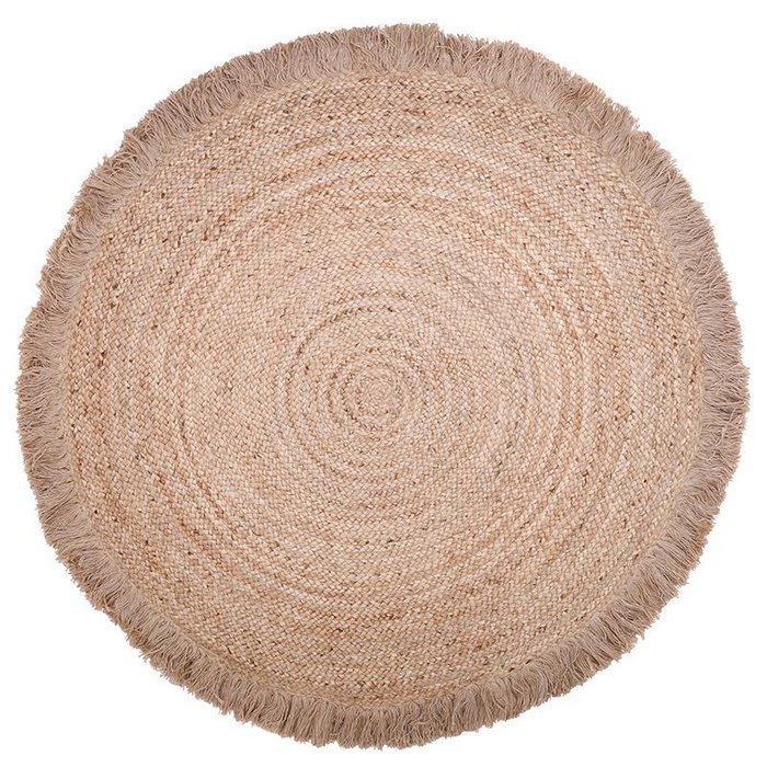 Jute vloerkleed met franjes