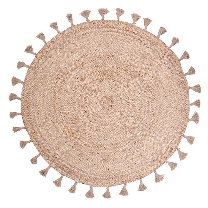 Jute vloerkleed met kwastjes