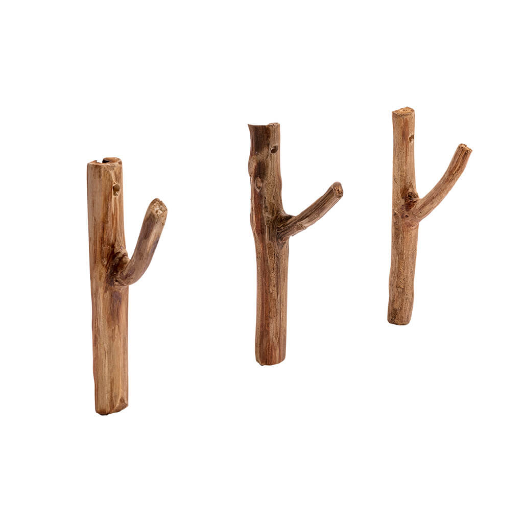 Houten kapstokjes - set van 3
