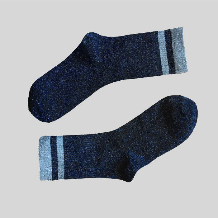 Glitter sokken streep Blue